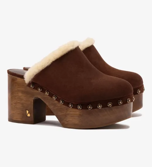 Miso Clog in Brown Suede